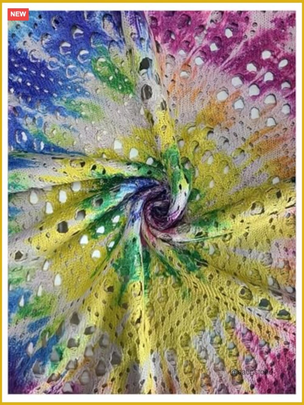 Boho Tie Dye Crochet Lightweight Beach Cover Up Sweater - Picture 3 of 3